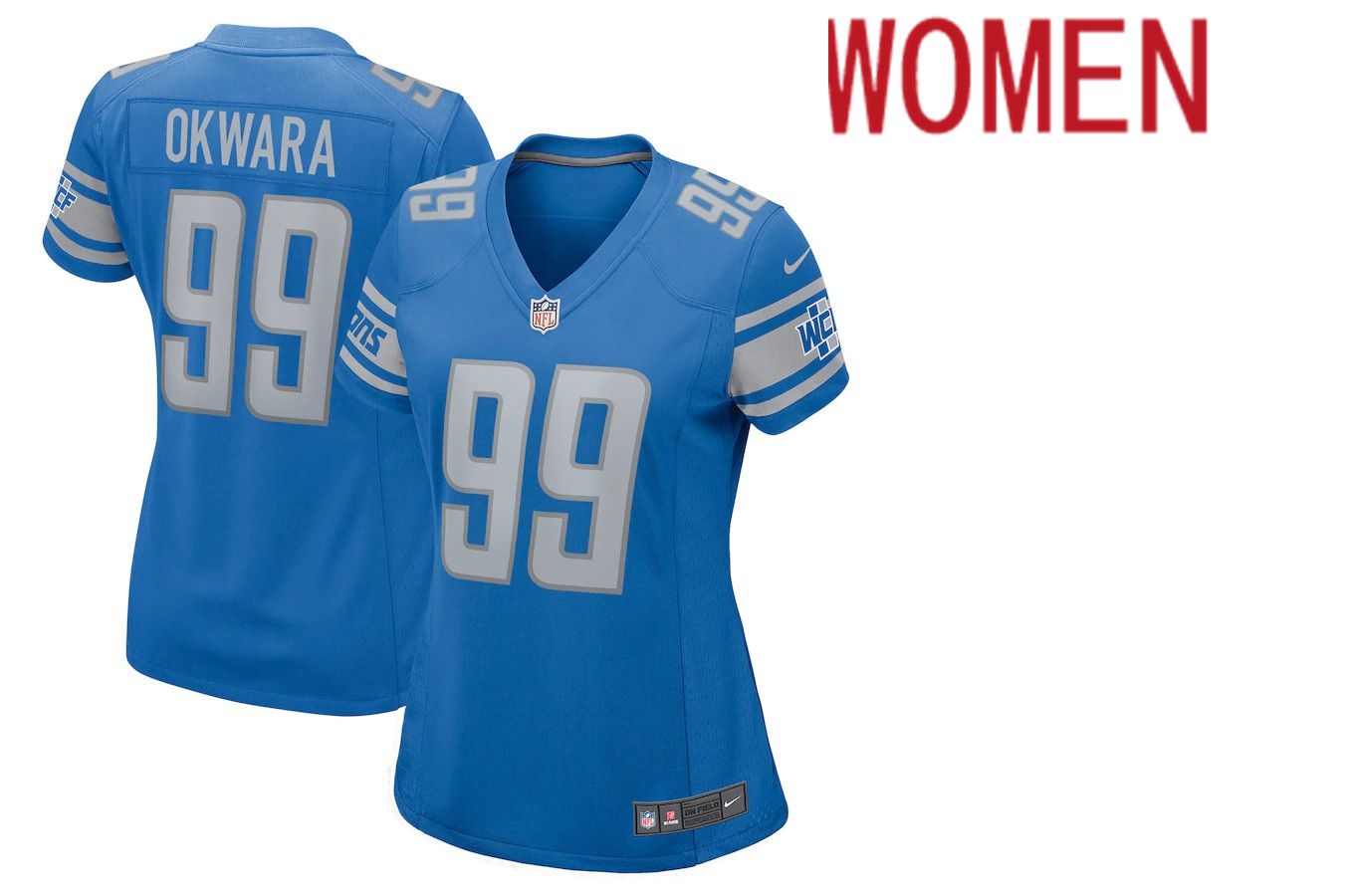 Women Detroit Lions #99 Julian Okwara Blue Nike Game Player NFL Jersey->new orleans saints->NFL Jersey